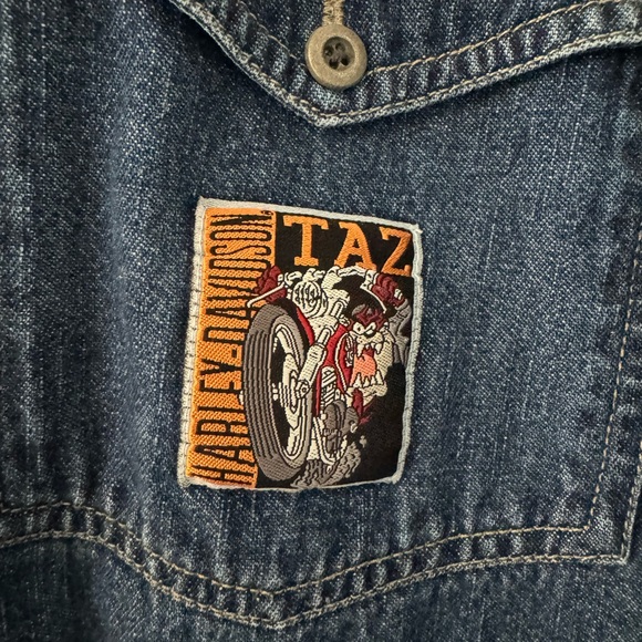 Men’s Harley Davidson Long Sleeve Demin Shirt - Picture 3 of 4